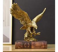 DESHINTKE Statue décorative en résine d'aigle doré - Sculpture d'aigle doré - Figurine Moderne pour décoration de Bureau - Doré 1
