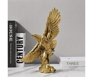 DESHINTKE Statue décorative en résine en Forme d'aigle doré en Forme d'homme et d'aigle - Figurine Moderne pour décoration de Bureau - Doré 3