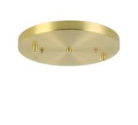 DESHOME Ø 20 cm Rosace pour lampe Rosace à 2 trous Rosace en métal Laiton mat Rosace pour 2 Lustre Cache-fil Rosace pour plafonnier, pour suspension Plafonnier