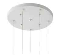 DESHOME Ø 50 cm Rosace pour lampe Rosace à 5 trous Rosace en métal Blanc mat Rosace pour 5 Lustre Cache-fil Rosace pour plafonnier, pour suspension Plafonnier
