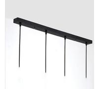 DESHOME Cache Fil pour Lustre Plafond Noir Rosace Plafond Luminaire 4 Trous 80cm Diamètre Longue Plaque Fixation Plafonnier Pince Châssis Base Cable Suspension Luminaires avec Accessoires