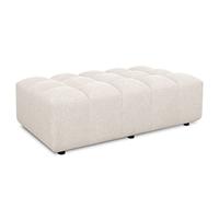 Deshome Febe Pouf repose-pieds souple 150 x 90 cm tissu hydrofuge : pouf design moderne pour canapé salon chambre à coucher, Puff repose-pieds, Pouffe salon (blanc crème)