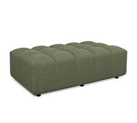 DESHOME Febe Pouf repose-pieds souple 150 x 90 cm tissu hydrofuge : pouf design moderne pour canapé salon chambre à coucher, Puff repose-pieds, Pouffe salon (Vert olive)