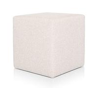Deshome Minerva 43x43x44 cm - Pouf Repose Pied Cube pour Interieur, Sit on it Pouf Tabouret Table Basse pour canapé, Salon, Chambre à Coucher, Coiffeuse Made in Italy (Blanc crème)