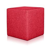Deshome Minerva 43x43x44 cm - Pouf Repose Pied Cube pour Interieur, Sit on it Pouf Tabouret Table Basse pour canapé, Salon, Chambre à Coucher, Coiffeuse Made in Italy (Rouge)