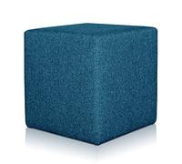 Deshome Minerva 43x43x44 cm - Pouf Repose Pied Cube pour Interieur, Sit on it Pouf Tabouret Table Basse pour canapé, Salon, Chambre à Coucher, Coiffeuse Made in Italy (Bleu)