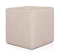 Deshome Minerva 43x43x44 cm - Pouf Repose Pied Cube pour Interieur, Sit on it Pouf Tabouret Table Basse pour canapé, Salon, Chambre à Coucher, Coiffeuse Made in Italy (Beige)