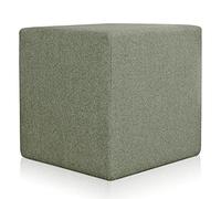 Deshome Minerva 53x53x44 cm - Pouf Repose Pied Cube pour Interieur, Sit on it Pouf Tabouret Table Basse pour canapé, Salon, Chambre à Coucher, Coiffeuse Made in Italy (Vert Olive)