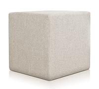 Deshome Minerva 53x53x44 cm - Pouf Repose Pied Cube pour Interieur, Sit on it Pouf Tabouret Table Basse pour canapé, Salon, Chambre à Coucher, Coiffeuse Made in Italy (Beige)