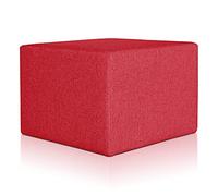 Deshome Minerva 63x63x44 cm - Pouf Repose Pied pour Interieur, Sit on it Pouf Tabouret Table Basse pour canapé, Salon, Chambre à Coucher, Coiffeuse Made in Italy (Rouge)