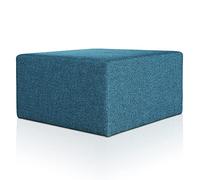 Deshome Minerva 83x83x44 cm - Pouf Repose Pied pour Interieur, Sit on it Pouf Tabouret Table Basse pour canapé, Salon, Chambre à Coucher, Coiffeuse Made in Italy (Bleu)