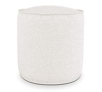 Deshome - Pouf Poire Rond Ø 50 cm avec Rembourrage déhoussable pour extérieur intérieur: Pouf pour Enfant et Adulte, Light Pouf pour canapé, Chambre à Coucher, Salon pouffe Blanc crème