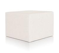 Deshome Pouf Repose Pieds 63x63x44 cm Artisanal, fabriqué en Italie, Tabouret pour canapé, Salon, Chambre à Coucher, Pouf rectangulaire Minerva (Blanc crème)