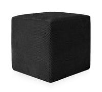 Deshome - Pouf repose-pieds canapé 43 x 43 x 44 cm tissu hydrofuge effet velours : pouf design moderne canapé salon chambre Puff repose-pieds Pouffe salon Demetra Noir