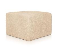 Deshome - Pouf Salon Pouf Coiffeuse Chambre carré 63x63x44 cm Tabouret Pouf Repose Pieds canapé Tissu bouclé: Pouffe Salon Adulte Enfant Diana Beige