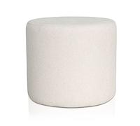 Deshome Vénus Ø 50 cm - Pouf repose-pieds canapé rond Puff pour séjour chambre Schtroumpf pour s'asseoir (Blanc crème)