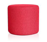 Deshome Vénus Ø 50 cm - Pouf repose-pieds canapé rond Puff pour séjour chambre Schtroumpf pour s'asseoir (Rouge)