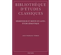 Déshonneur et honte en latin. Étude sémantique