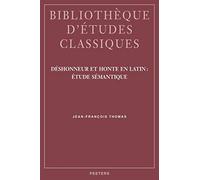 Déshonneur et honte en latin. Étude sémantique