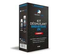 Déshuilant Radiateur 2K Curatif 2x150ml - IRONTEK | IT226 | Bi-Composant | Élimine Huile Boues Tartre | sans Démontage | Nettoyage Complet Système Refroidissement