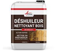 Déshuileur Nettoyant Bois Décrassant Décireur - ARCABOIS 817 5 L | Déshuile, Décrasse et Décire le Bois, Élimine Huiles, Cire et Graisses, Terrasses, Bardages, Volets - Arcane Industries
