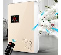 DéShumidificateur 80 W, DéShumidificateur Silencieux Pour Chambre à Coucher, Fonction De Purification/DéGivrage, Minuterie De 24 Heures, Avec Conduite D'Eau + TéLéCommande,Gold