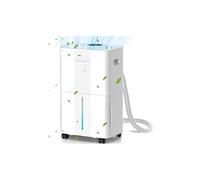 Déshumidificateur Compresseur [8L-Grande ] Homtronics Deshumidificateur d air, avec Tuyau de Vidange,3 Modes, Déshumidification Automatique, Drainage Continu, 24h Minuterie, pour Maison,Sous-sol,Blanc
