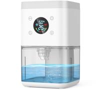 Deshumidificateur d air 1800ML, Déshumidificateur Electrique Ultra Silencieux, Déshumidification intelligente, faible consommation d'énergie, 6/8/10H, Lumière LED 7 Couleurs-Blanc