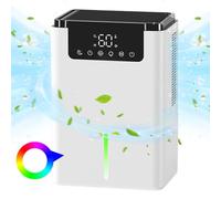 Deshumidificateur d Air Electrique, 2500ML Deshumidificateur d' air Anti Moisissure, Deshumidificateur d Air Silencieux, avec LED Couleurs, Arrêt Automatique, Pour Bain,Chambre à Coucher,Armoire