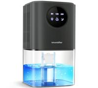 Deshumidificateur d'air 1700ML Anti Moisissure, PKBOSS 22,5W Éco Electrique Déshumidificateurs Silencieux Maison avec LED 7 Couleurs Minuteur & Arrêt Automatique pour Chambre/Salle de bain/Linge-Gris