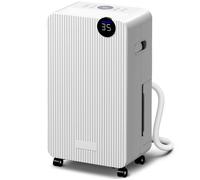 HOMCOM Déshumidificateur d'air 12 L/jour, déshumidificateur silencieux, drainage continu, réservoir d'eau 2,1 L, minuterie 24 h, écran LED, témoin d'humidité, anti-moisissure, séchage du linge, blanc