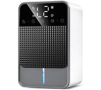 Déshumidificateur de 1 800 ml avec fonction de décongélation, silencieux, portable, avec mode de veille, minuterie de 2 à 12 heures et éclairage LED de 7 couleurs, idéal pour salles de bains, cuisines