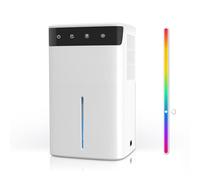 Déshumidificateur Électrique 2,6L - Pour Cave, Salle de Bain & Chambre jusqu'à 32m², Fonction Silencieuse, LED RGB, Arrêt Auto & Mode Nuit, Économe en Énergie