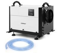Déshumidificateur Professionnel COSTWAY-58,5 L/Jour-3 Modes-Minuterie 24 H-Démarrage Différé-Jusqu'à 80 m²-Dégivrage Auto-Blanc
