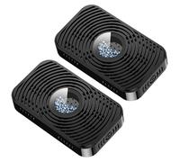 Déshumidificateur rechargeable 2 pièces petit déshumidificateur sans fil réutilisable avec multi-trous et fenêtre visuelle éliminateurs d'humidité portables pour objectif d'appareil photo sans danger