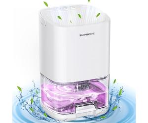 Déshumidificateurs d air 1100ML,Deshumidificateur Anti Moisissure Electrique Silencieux avec Arrêt Automatique LED 7 Colorées Pour Bain,Chambre à Coucher,Armoire (500ML/24）