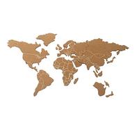 Deshunchang Cork Carte Voyage Carte du Monde Strip en Bois Bureau Pinboard Corkboard MapTeaching Fond Mur décor avec Punaises Auto-adhésif