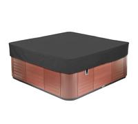 DESHVA Extérieur Bache Piscine Bbassin, Couverture de Spa Oxford 210D Imperméable et Robuste Protection UV et Bache Spa ImperméAble Coupe-Vent,207x207x30cm