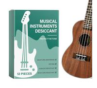 Déshydratant pour guitare - Kit d'absorption d'humidité de 12 pièces pour la santé des instruments | Packs secs en silice haute capacité avec manchons de protection en tissu et contrôle de l'humidité