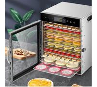 Déshydrateur Alimentaire 12 plateaux - 800W - Minuterie 24H -Température réglable(30~90℃) - Écran tactile-Plateau acier inoxydable