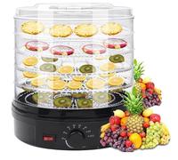 Déshydrateur alimentaire 5 plateaux, appareil fruits et légumes séchés, machine viande séchée température réglable, séchoir écoénergétique 350 W conservation fruits, légumes viandes.(Black)