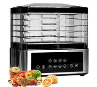 Déshydrateur alimentaire, 5 plateaux en acier inoxydable pour viande séchée et fruits, séchoir électrique numérique avec minuterie et contrôle de la température, pour des collations