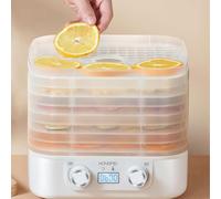 Déshydrateur Alimentaire 5 Plateaux Réglables, Température 35-70°C, Sans BPA, Séchoir Électrique pour Fruits et Légumes(White)