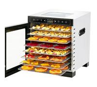 Déshydrateur alimentaire 8 plateaux avec 400w,Acier inoxydable,séchage rapide,86°F à 194°F idéal pour la viande séchée,les friandises pour chiens,les herbes,la viande,les fruits et les yaourts