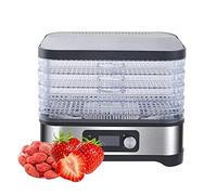 Déshydrateur alimentaire avec thermostat réglable et 5 grands plateaux pour sécher les fruits, la viande, le poisson et les légumes, idéal pour faire du Jerky