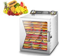 Déshydrateur Alimentaire Commercial - Séchoir électrique En Acier Inox Avec Contrôle Température 30 à 90 °c, Fenêtre Visible, Pour Viande Séchée, Viande, Fruits, Légumes Et Collations Saines,12Layer