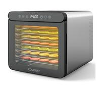 Déshydrateur Alimentaire COSTWAY-7 Plateaux en Acier Inoxydable-Minuterie 24H-Température de 30-75℃-Accessoires Inclus
