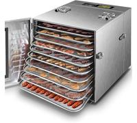 Déshydrateur alimentaire Déshydrateur alimentaire à 10 plateaux for la viande séchée, zone utilisable jusqu'à 17 pieds², 1000 W, entièrement détachable en acier inoxydable