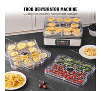 Déshydrateur alimentaire Déshydrateur alimentaire électrique à 5 plateaux, 300W, en acier inoxydable, sèche-aliments numérique, minuterie et température réglables