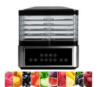Déshydrateur alimentaire, déshydrateur électrique à 5 plateaux avec thermostat réglable de 30 à 75 °C et minuterie numérique pour fruits, légumes, viande séchée, herbes, bœuf, champignons, lavable